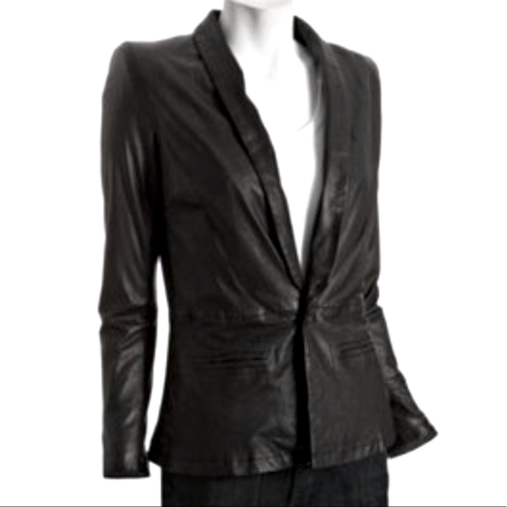 Joie Lamb Leather Blazer Jacket, Size Small